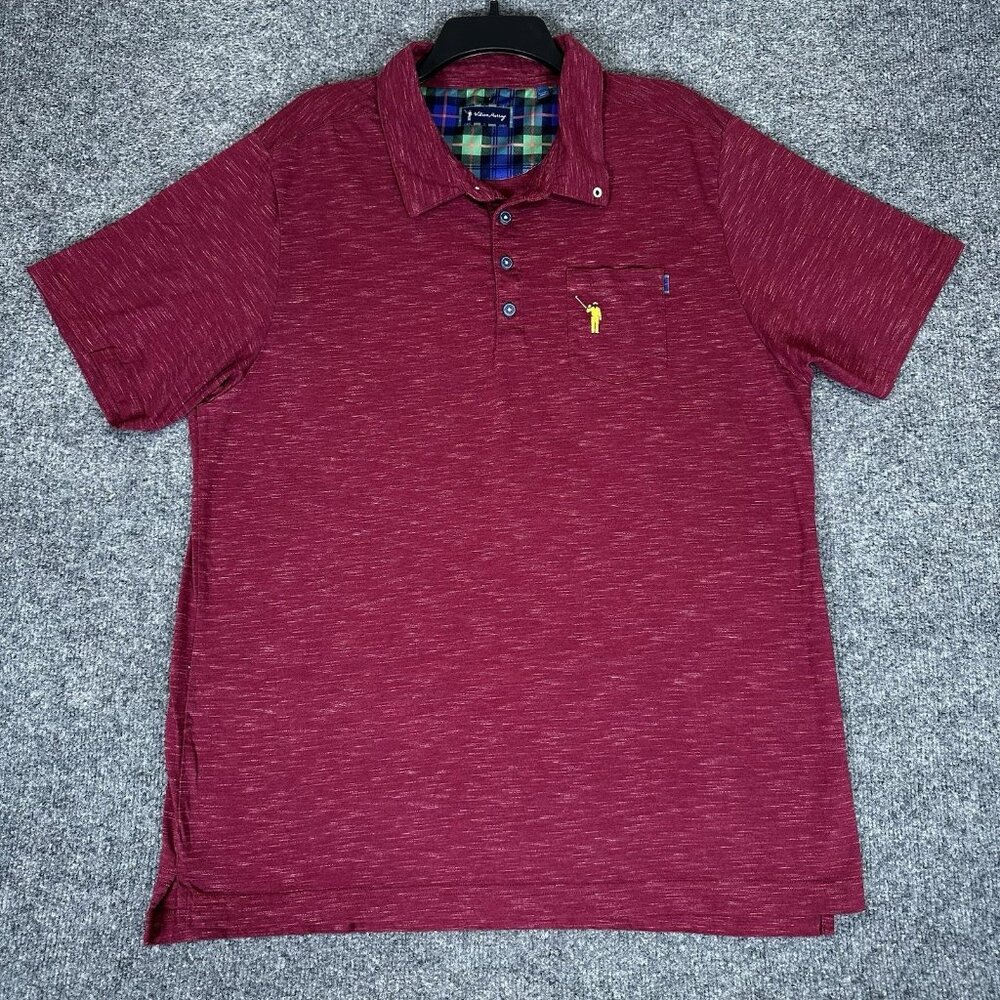 William Murray Polo Shirt Men's XL Red Stretch Short Sleeve Golf Casual Athletic